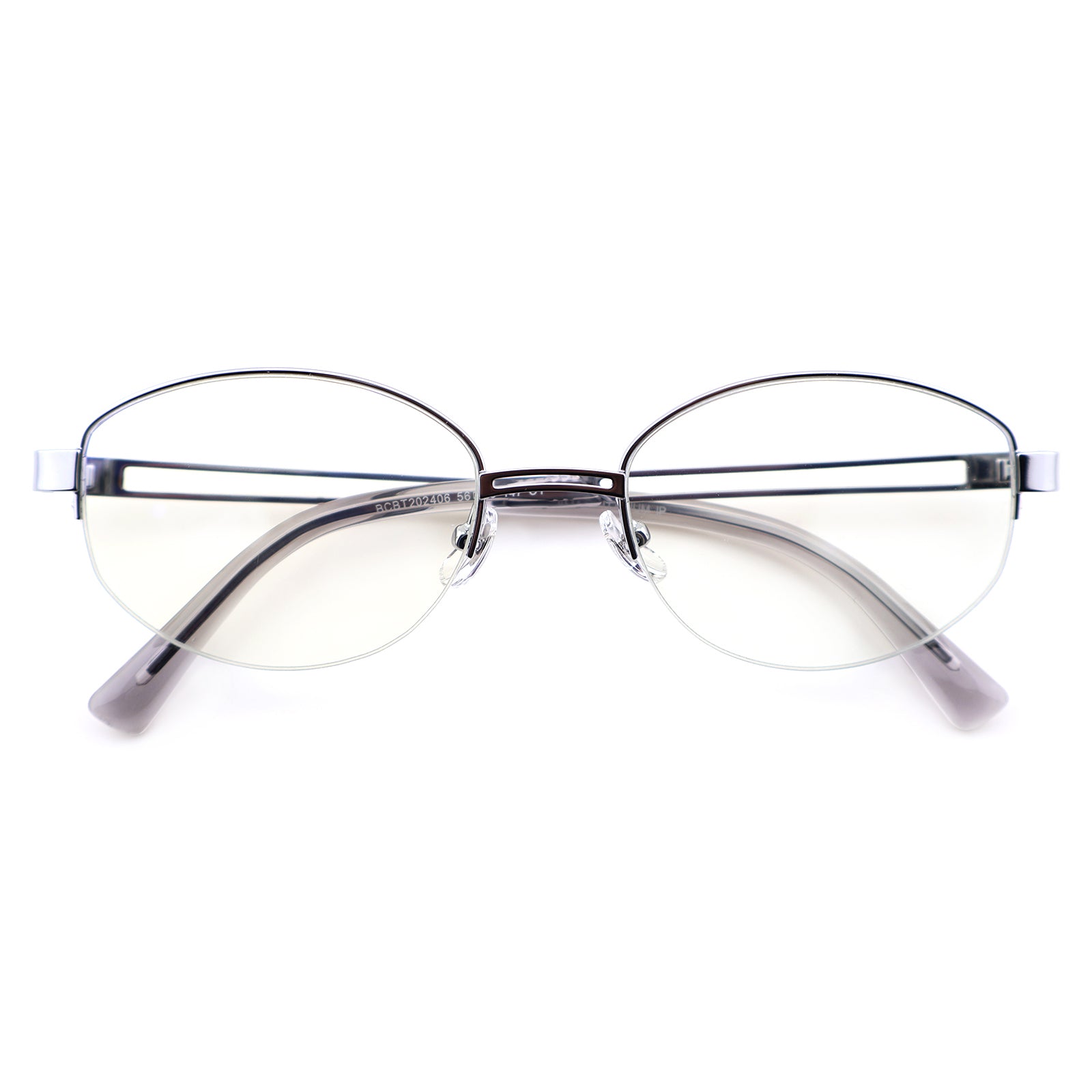Sleek Black Browline Glasses, Lightweight Half-Rim Design