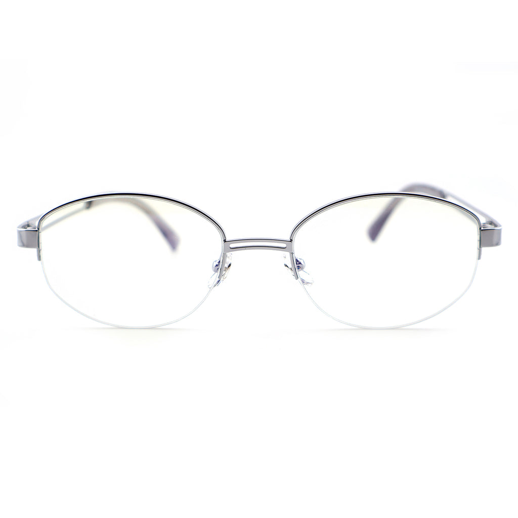 Sleek Black Browline Glasses, Lightweight Half-Rim Design