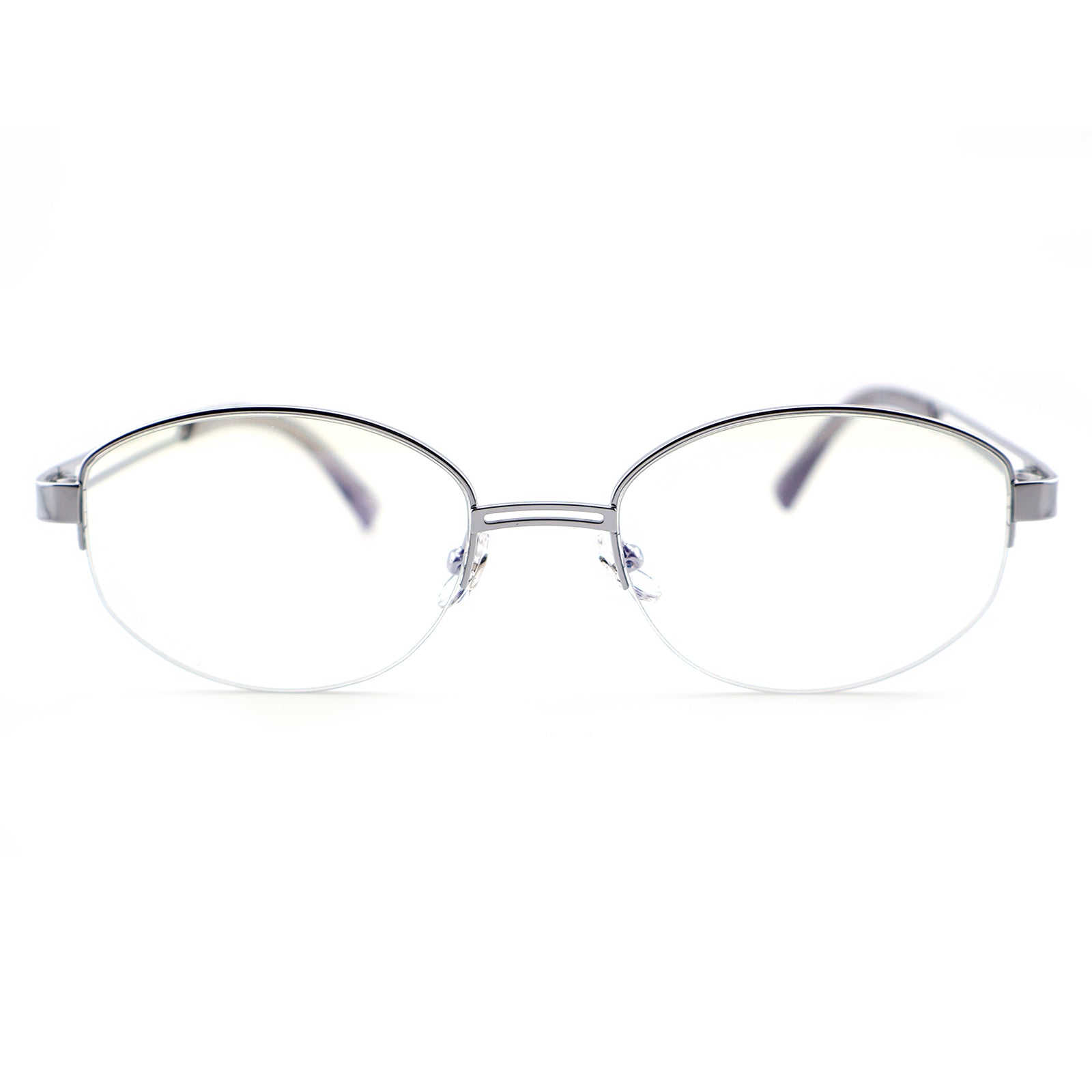 Sleek Black Browline Glasses, Lightweight Half-Rim Design