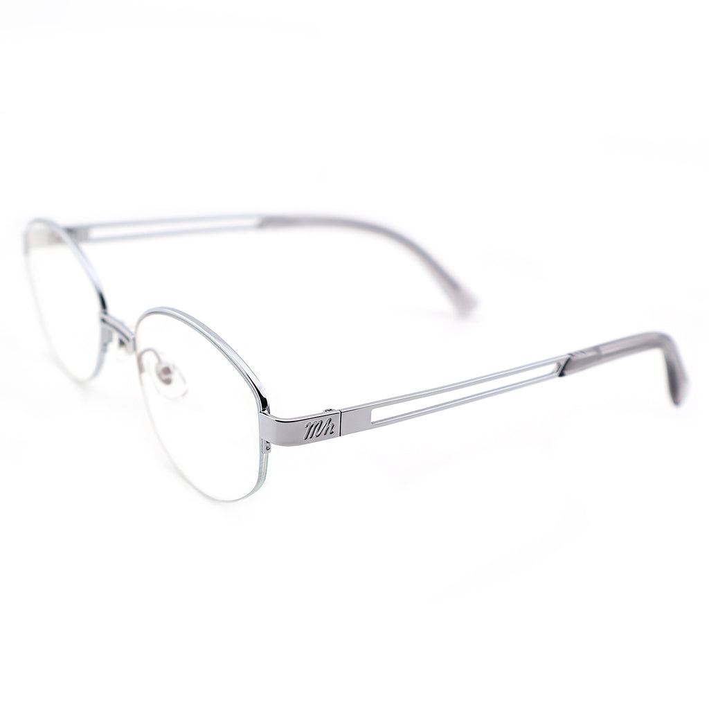 Sleek Black Browline Glasses, Lightweight Half-Rim Design