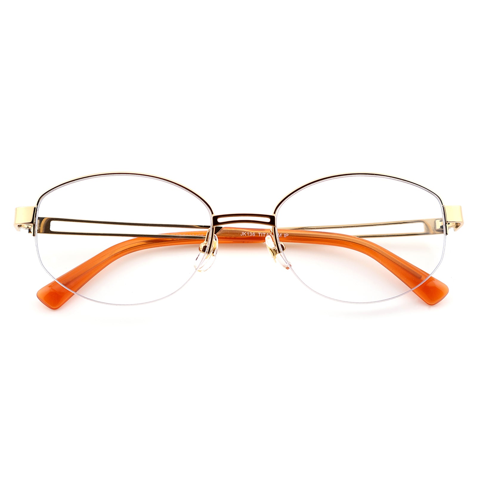 Sleek Black Browline Glasses, Lightweight Half-Rim Design