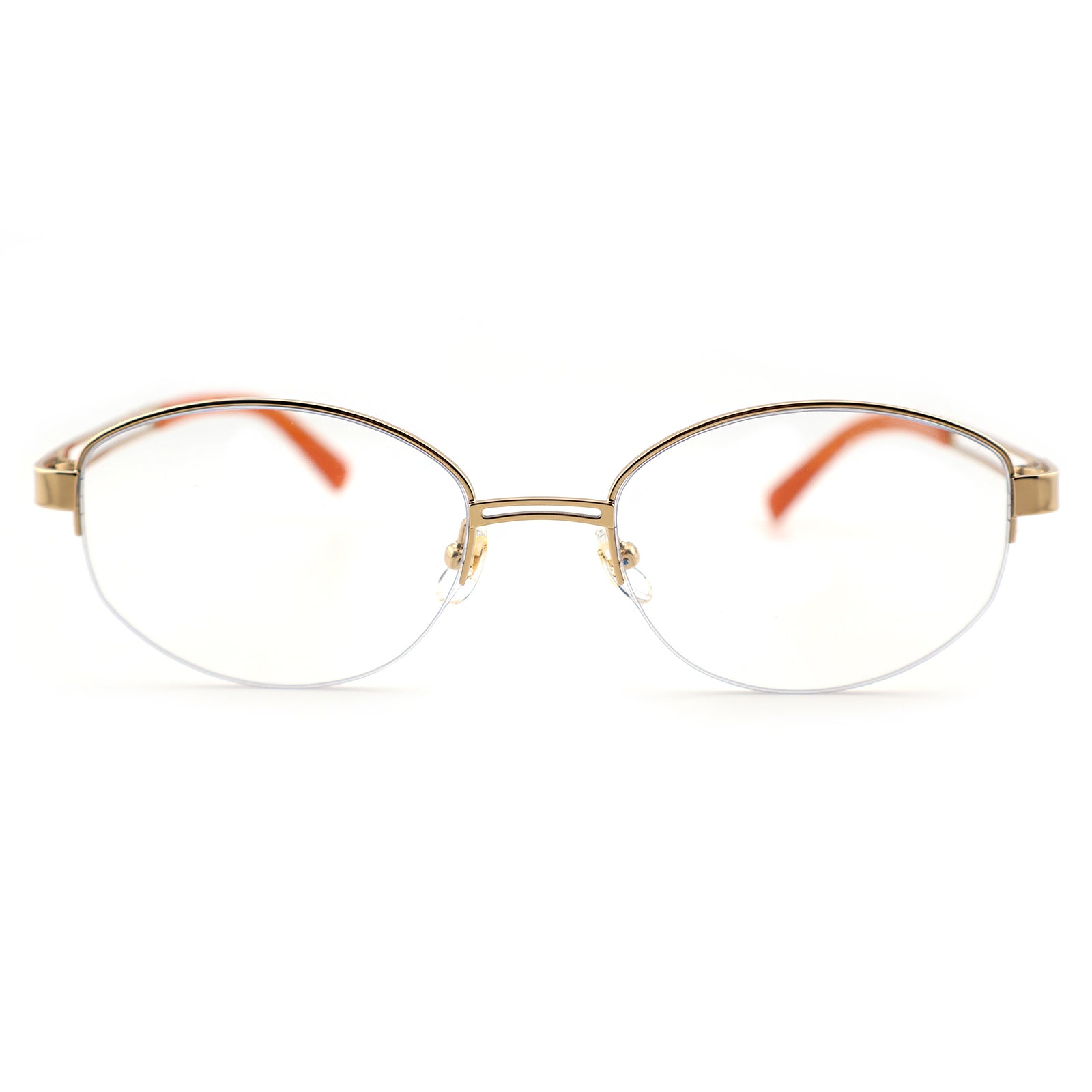 Sleek Black Browline Glasses, Lightweight Half-Rim Design