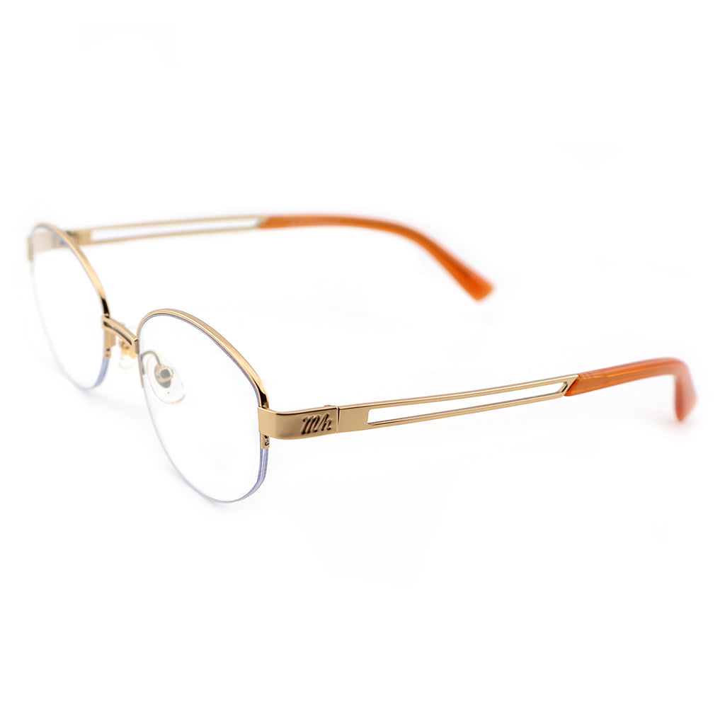 Sleek Black Browline Glasses, Lightweight Half-Rim Design