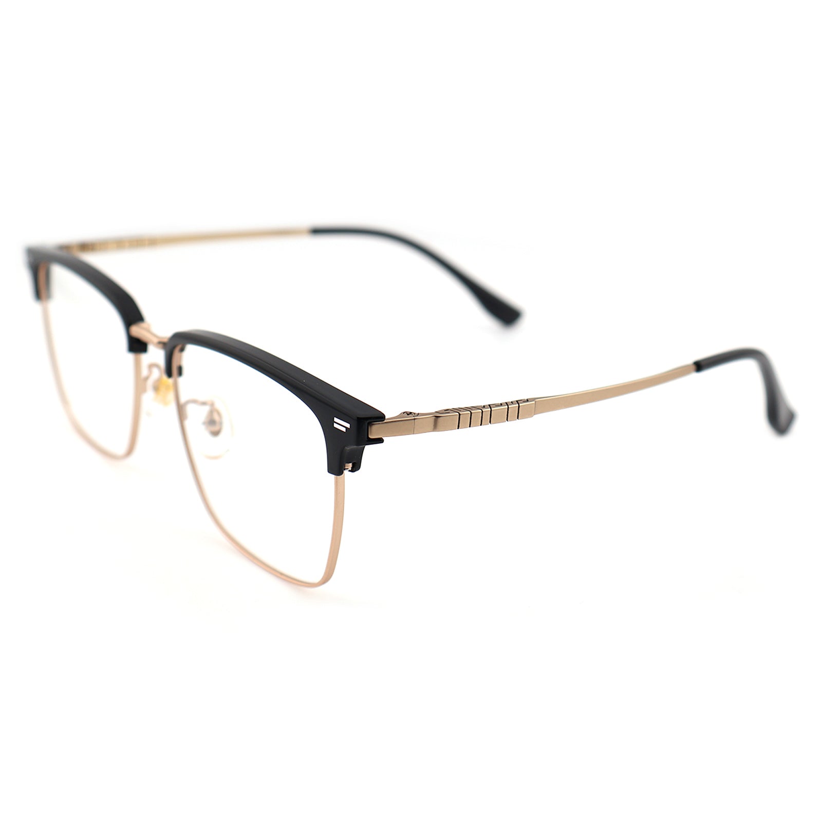 Transparent Brown Browline Square Eyeglass Frame for Men