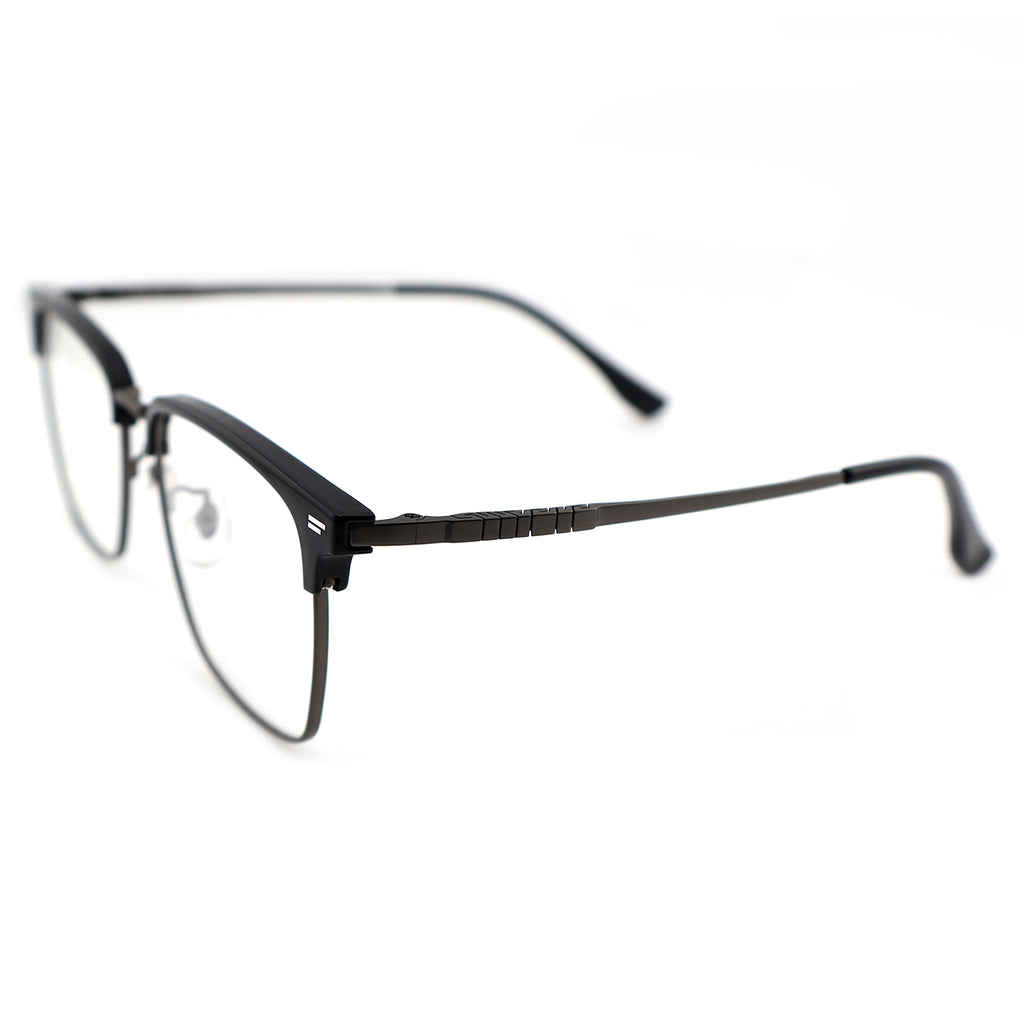 Transparent Brown Browline Square Eyeglass Frame for Men