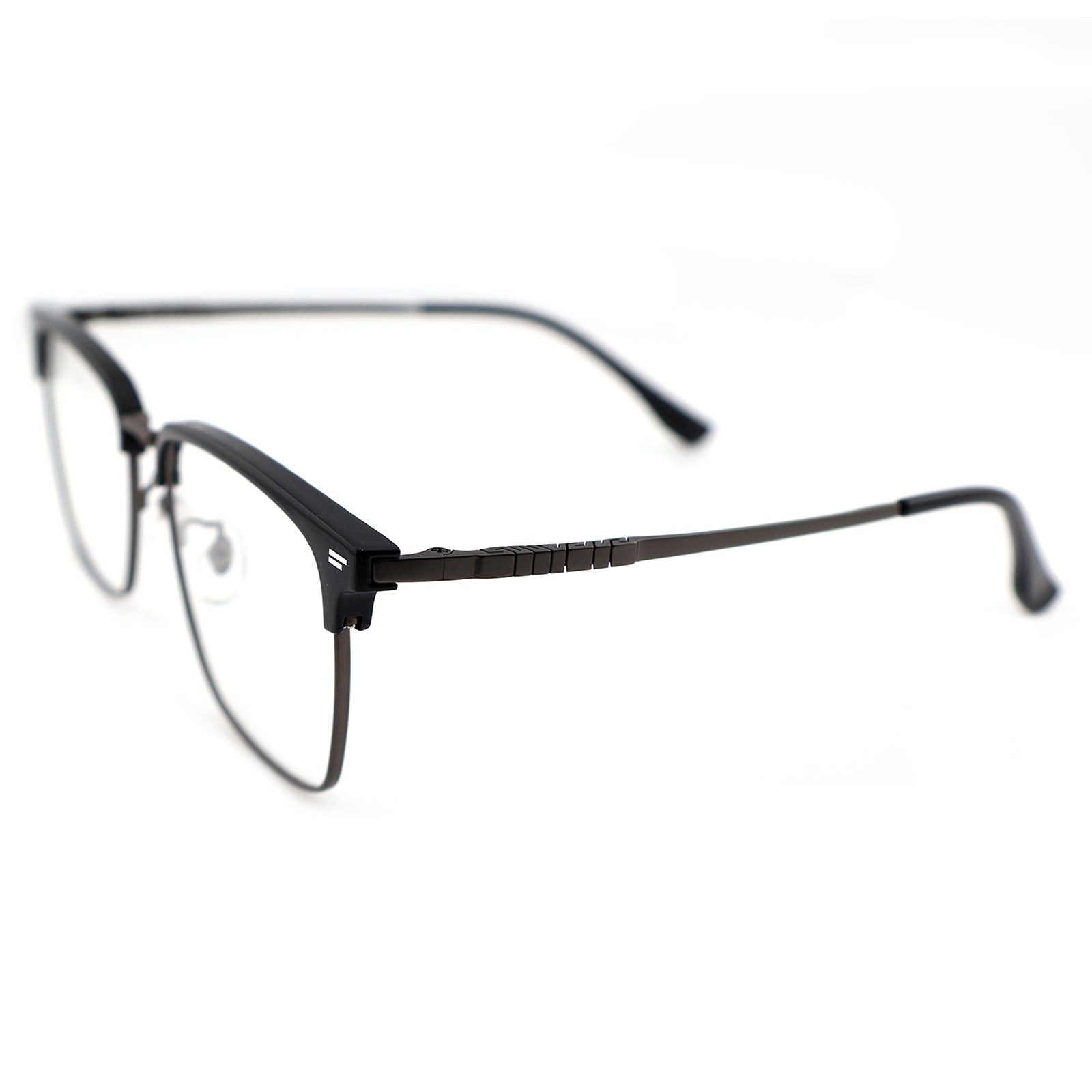 Transparent Brown Browline Square Eyeglass Frame for Men