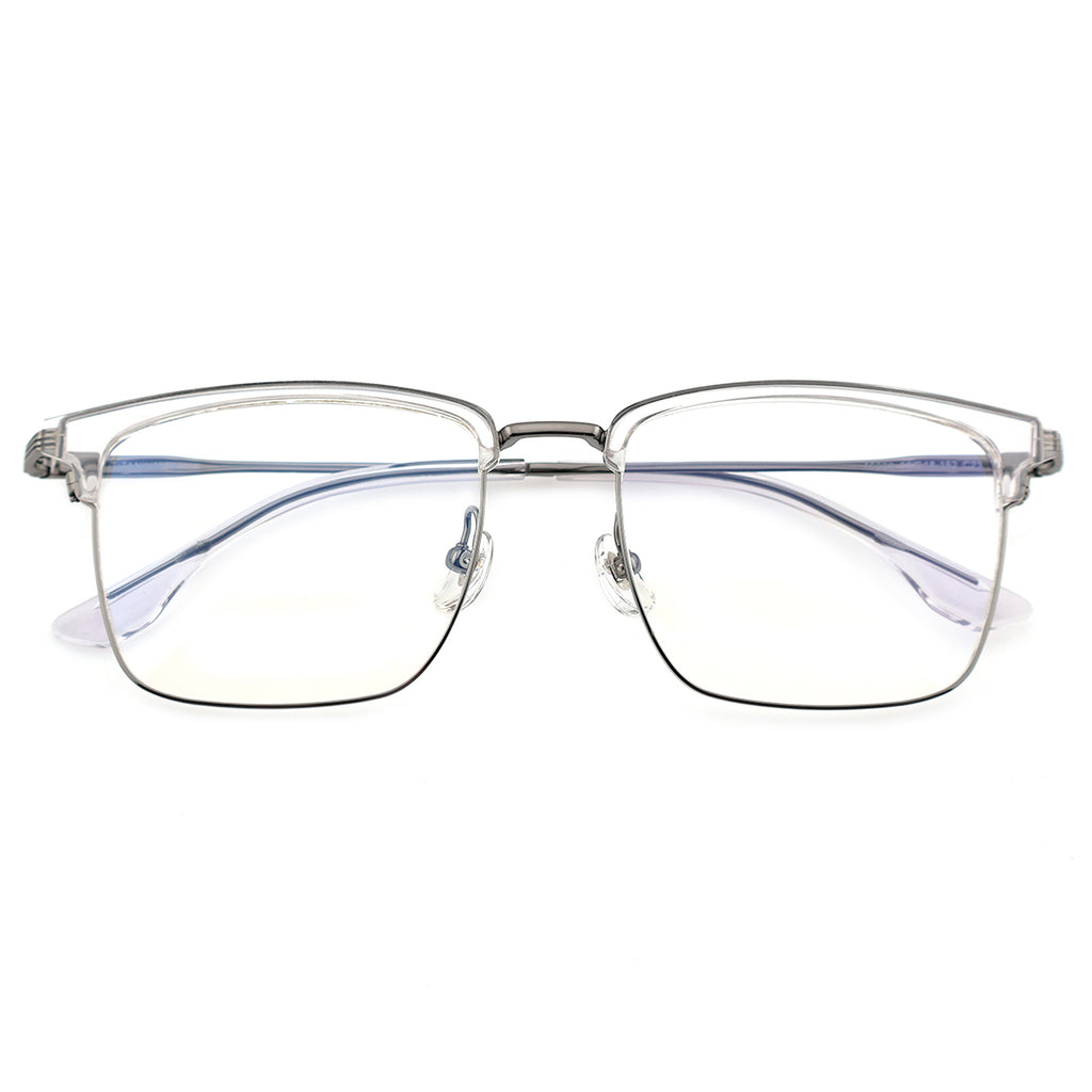 Lightweight Half Rim Clubmaster Prescription Glasses for Men