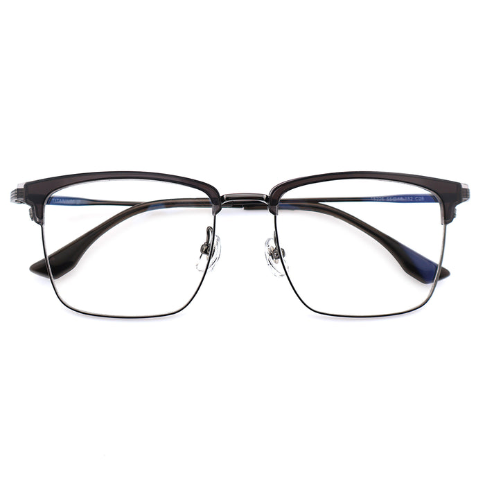 Lightweight Half Rim Clubmaster Prescription Glasses for Men