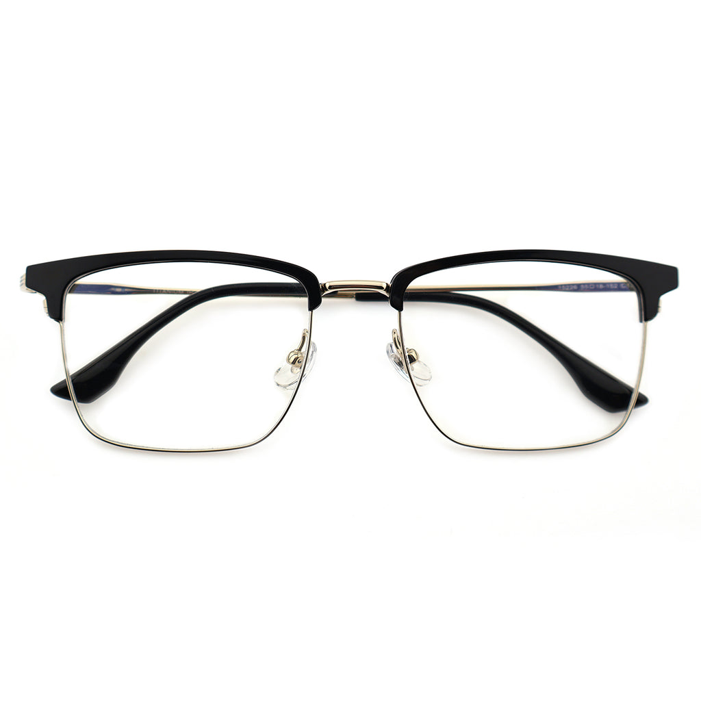 Lightweight Half Rim Clubmaster Prescription Glasses for Men