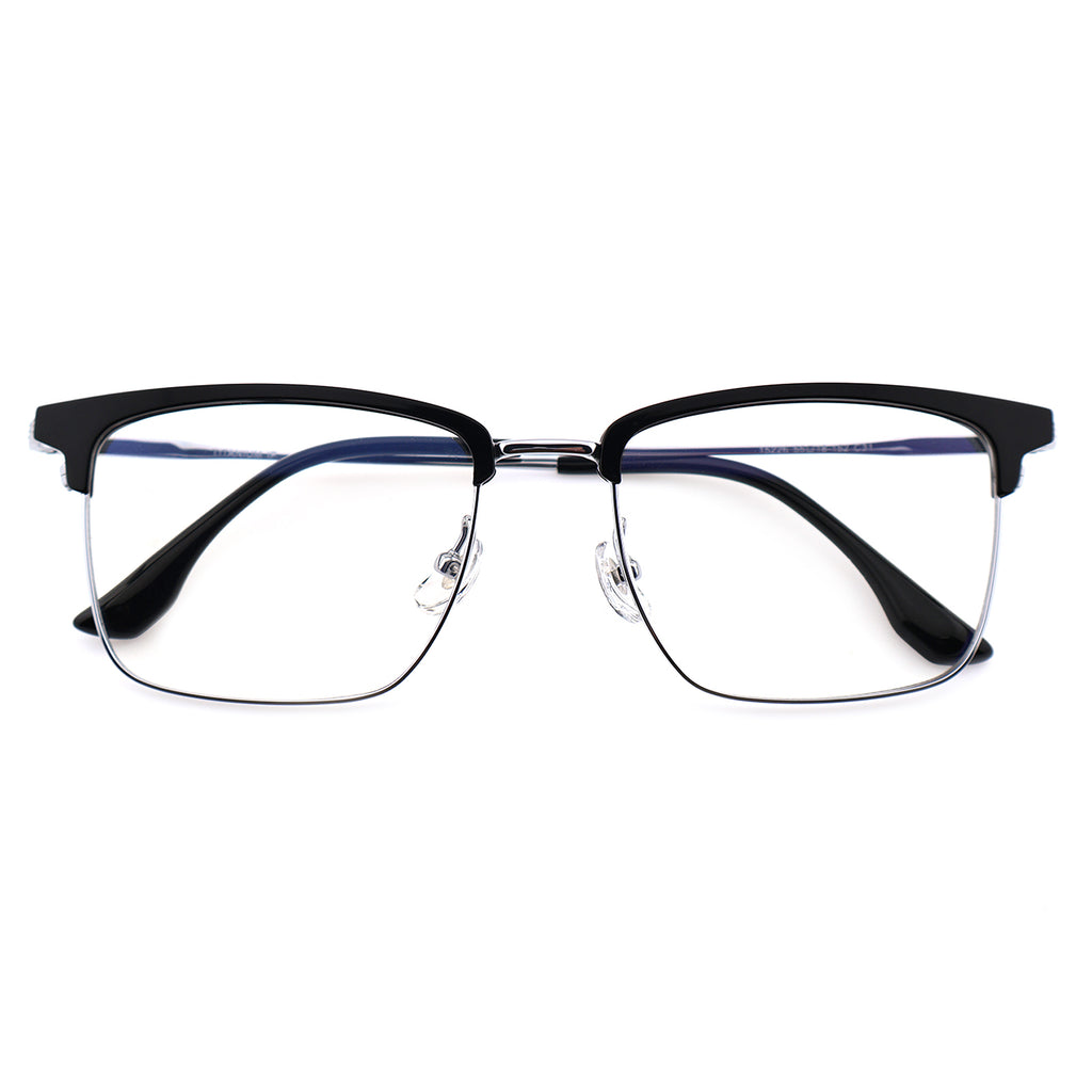 Lightweight Half Rim Clubmaster Prescription Glasses for Men