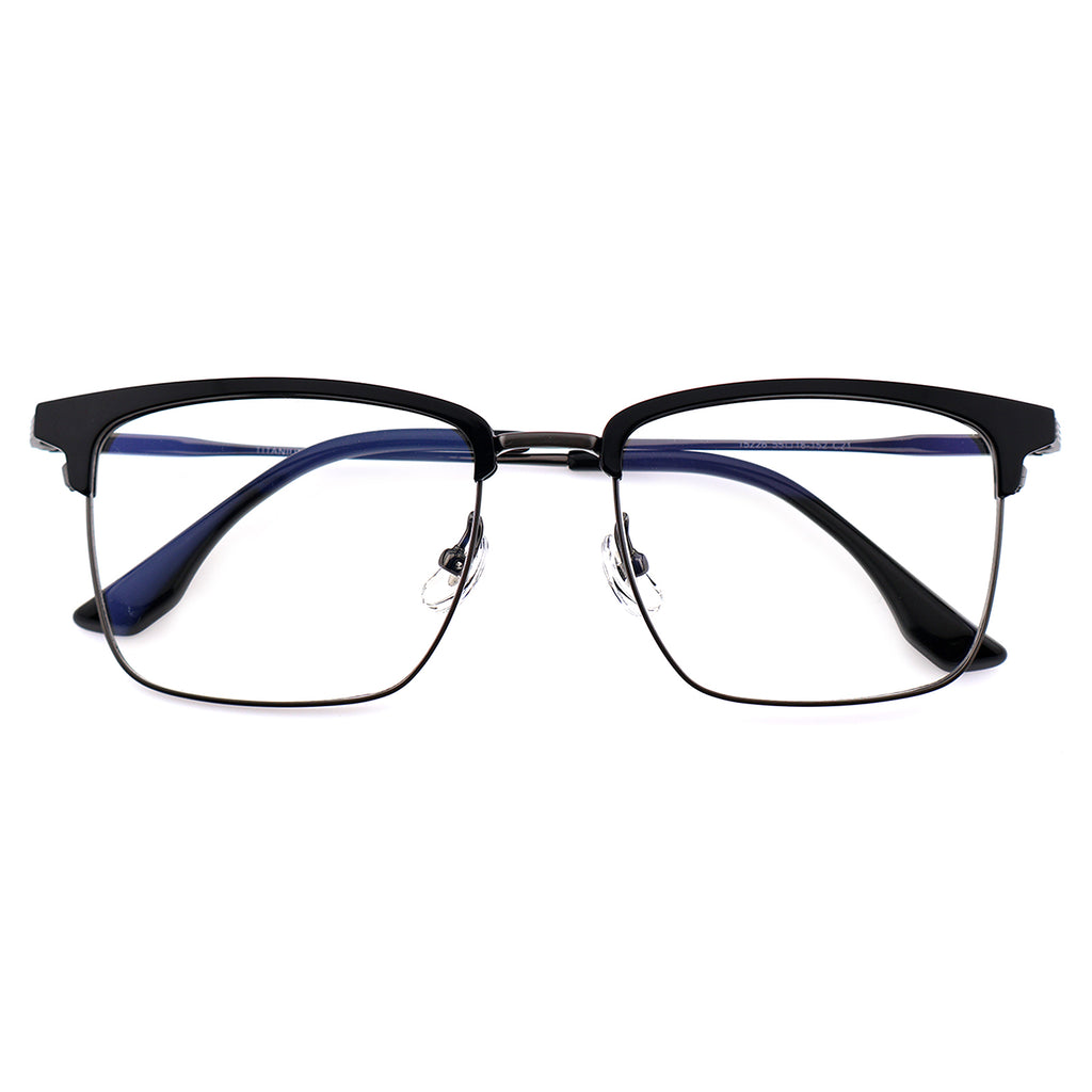 Lightweight Half Rim Clubmaster Prescription Glasses for Men