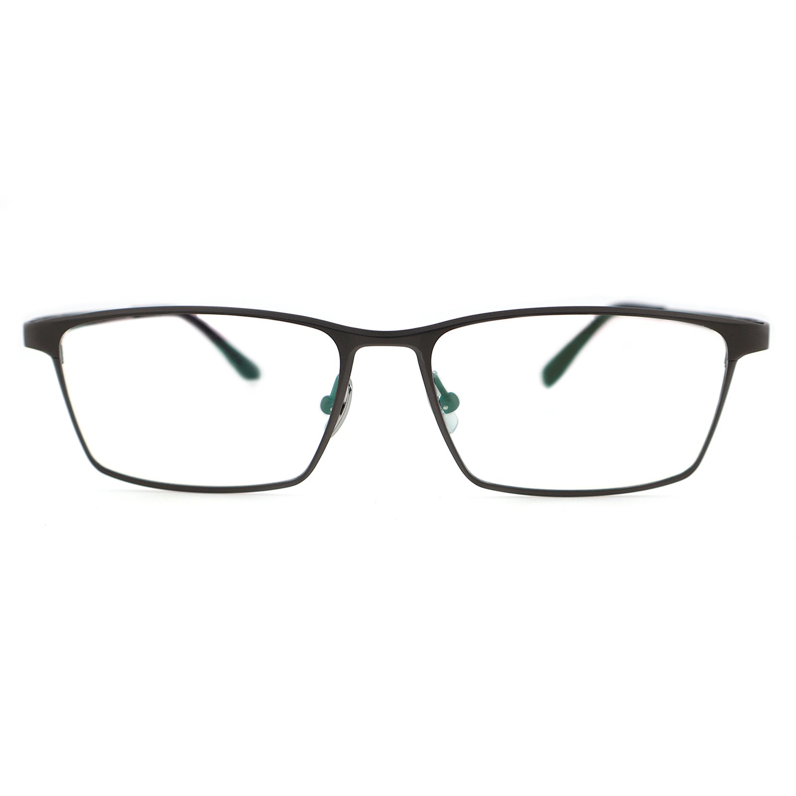Matte Black Full-Rim Titanium Rectangle Eyeglass Frame for Men