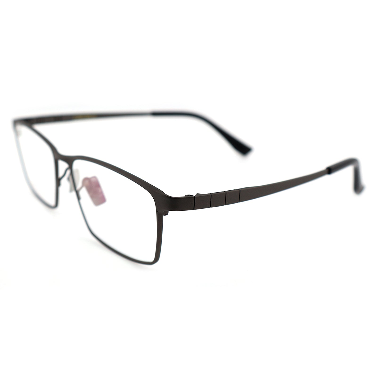 Matte Black Full-Rim Titanium Rectangle Eyeglass Frame for Men