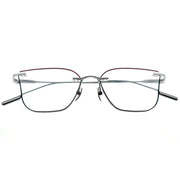 Minimalist Silver Semi-Rimless Eyewear, Modern Square