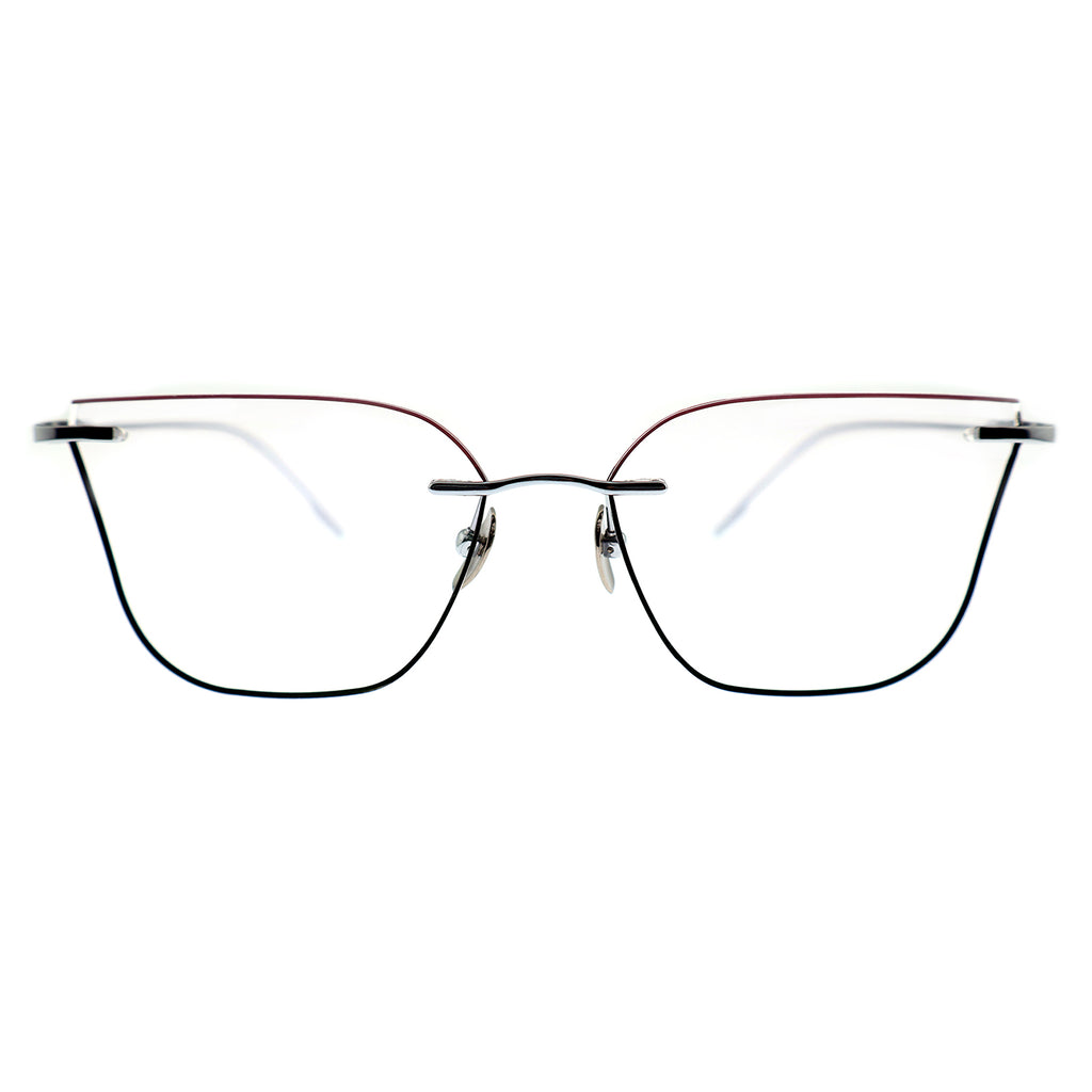 Minimalist Silver Semi-Rimless Eyewear, Modern Square