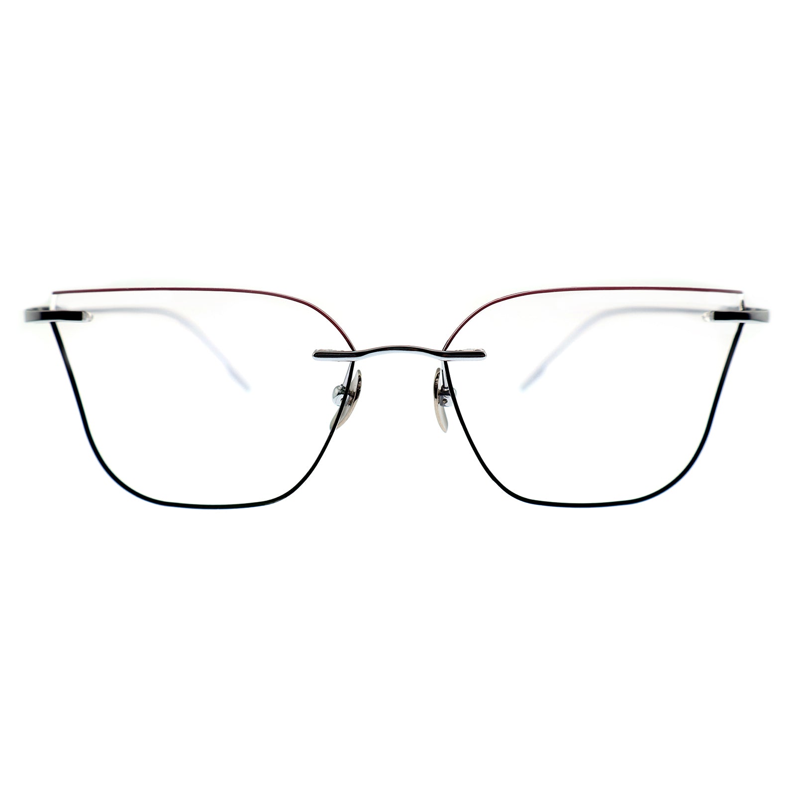Minimalist Silver Semi-Rimless Eyewear, Modern Square