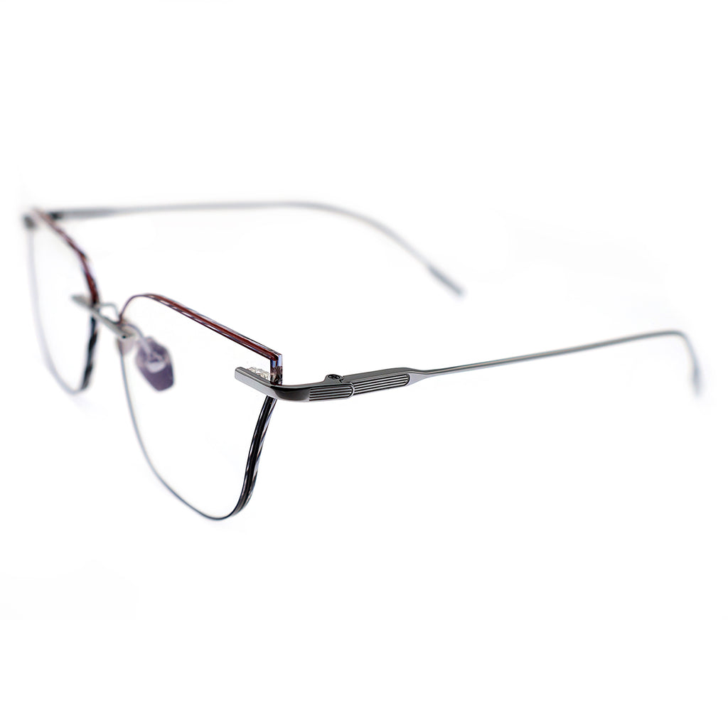 Minimalist Silver Semi-Rimless Eyewear, Modern Square