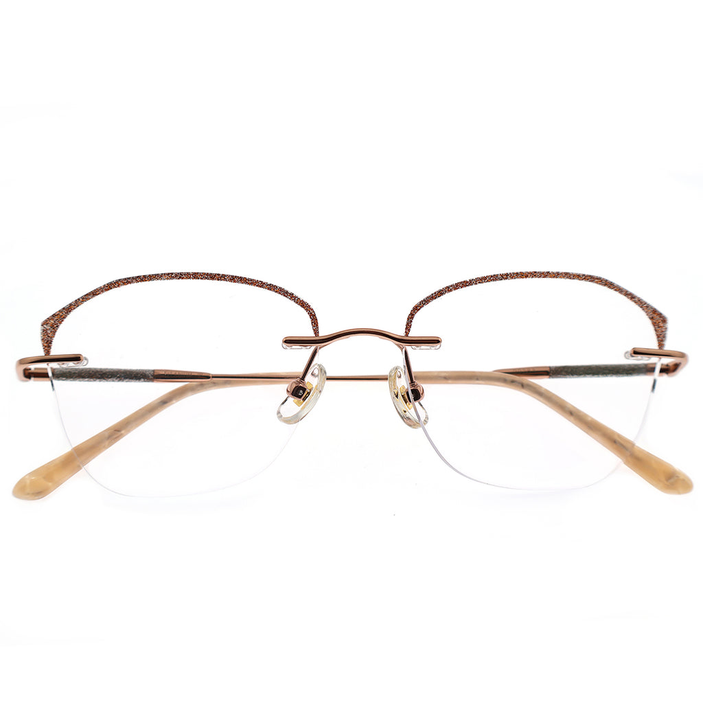 Women’s Glitter Browline Eyewear with Marble Temples