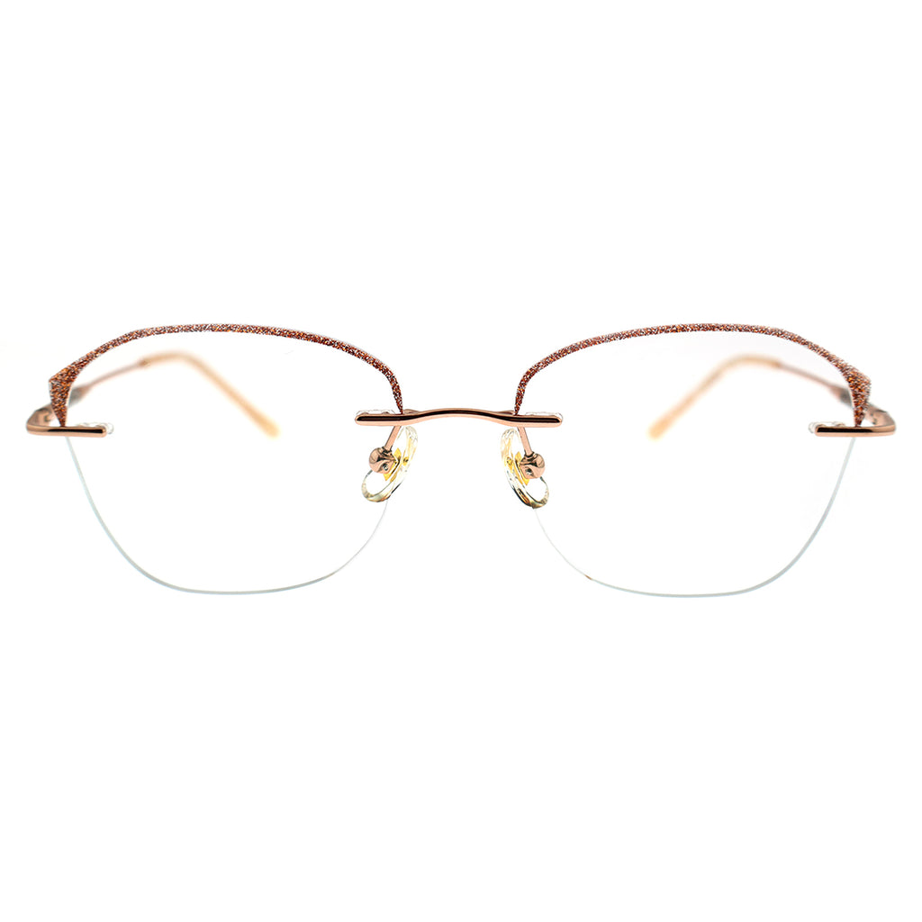 Women’s Glitter Browline Eyewear with Marble Temples