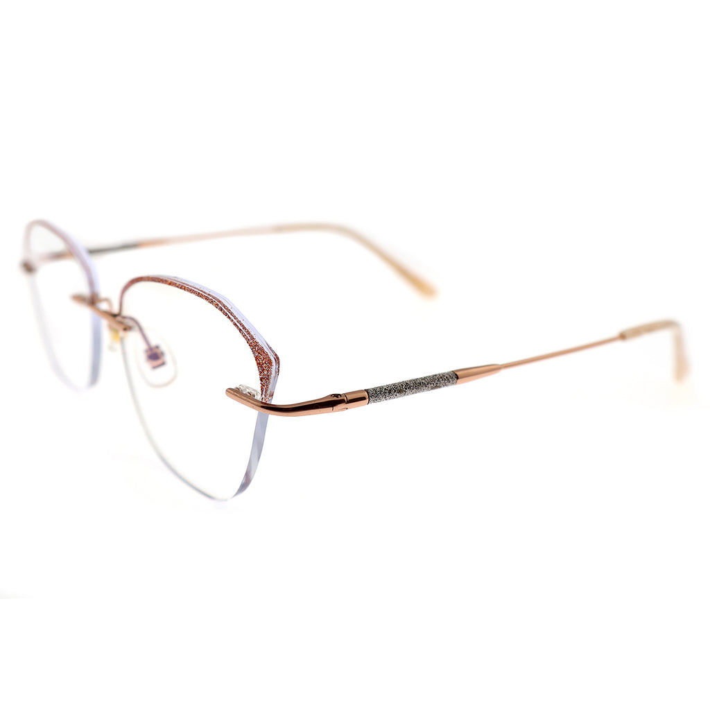 Women’s Glitter Browline Eyewear with Marble Temples
