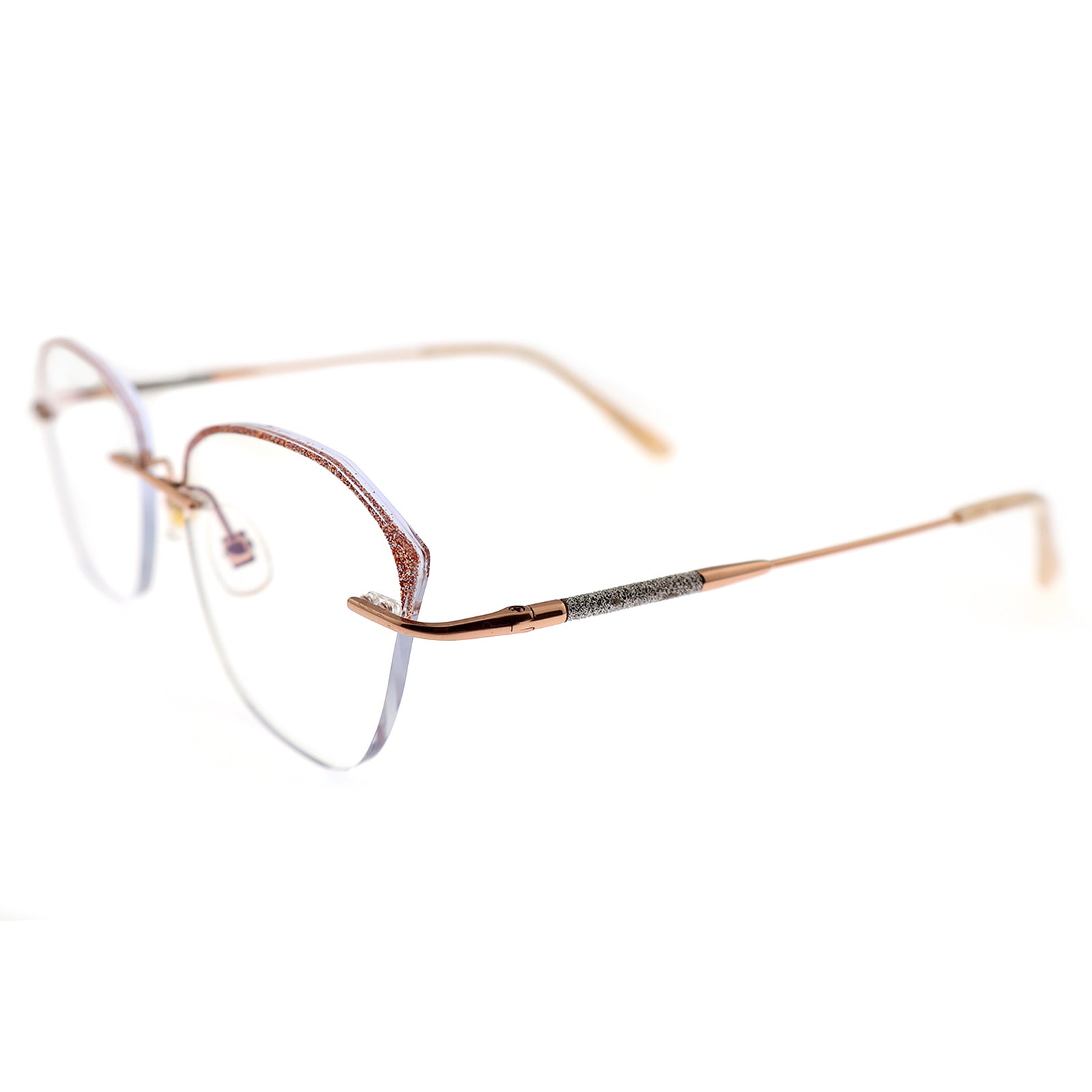Women’s Glitter Browline Eyewear with Marble Temples