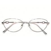 Women Oval Pearl Decor Silver Thin Metal Eyeglasses, Free Shipping on Orders Over $79