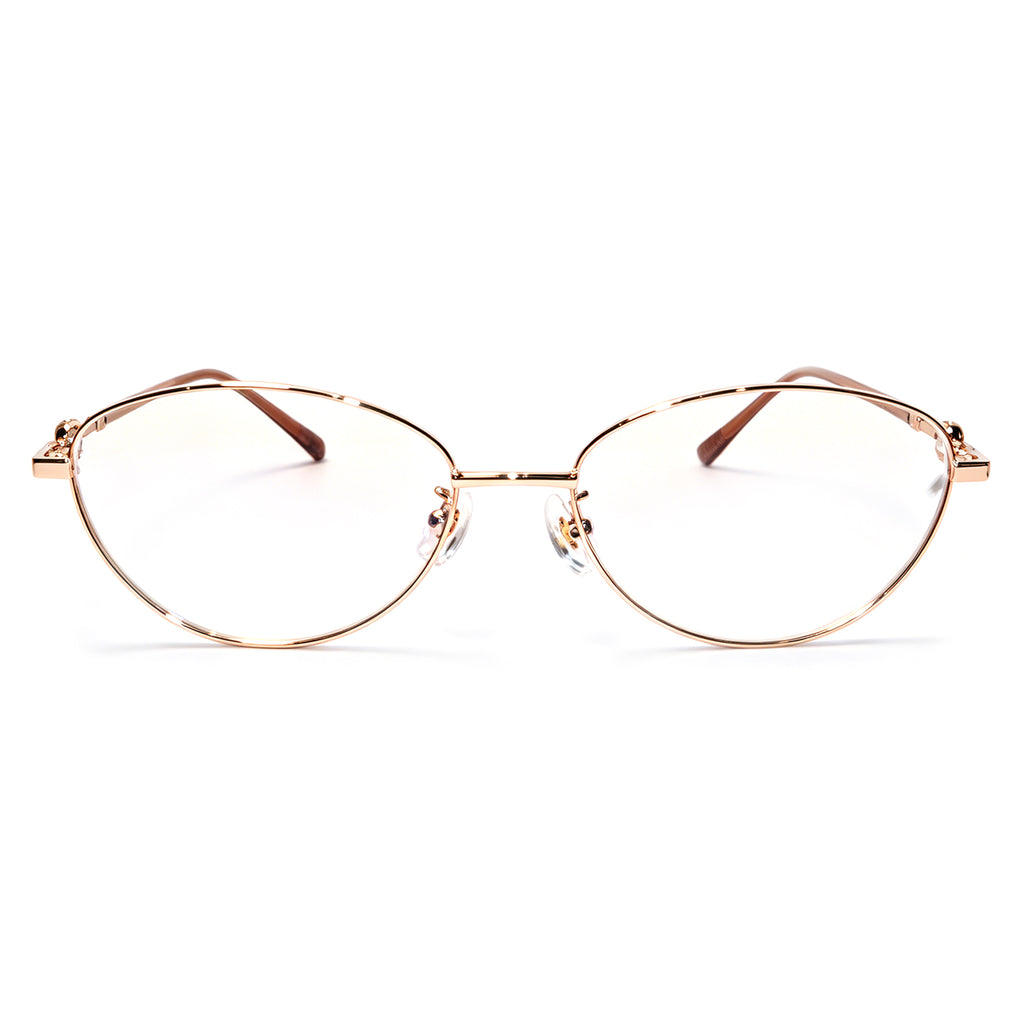 Women Oval Pearl Decor Silver Thin Metal Eyeglasses, Free Shipping on Orders Over $79