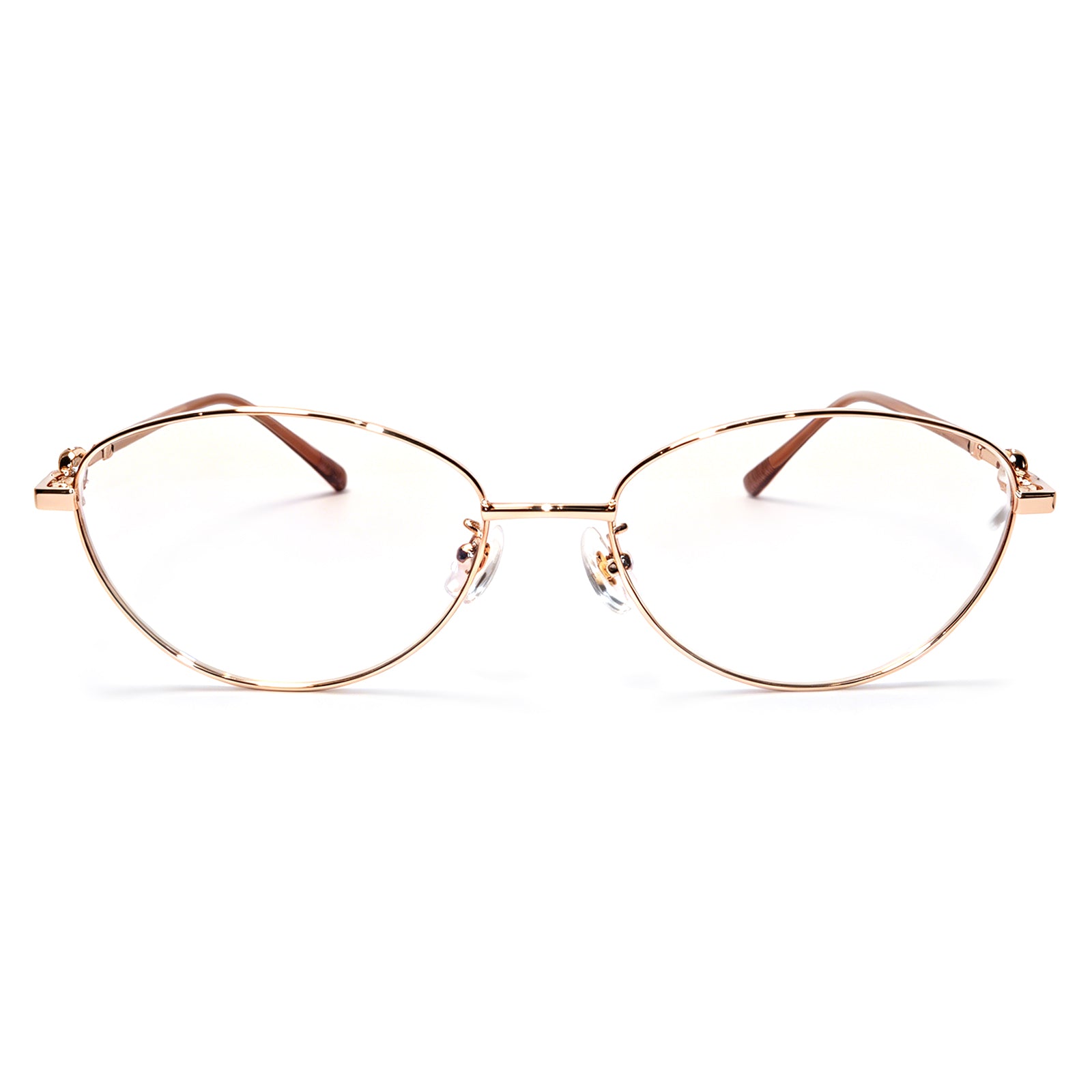 Women Oval Pearl Decor Silver Thin Metal Eyeglasses, Free Shipping on Orders Over $79