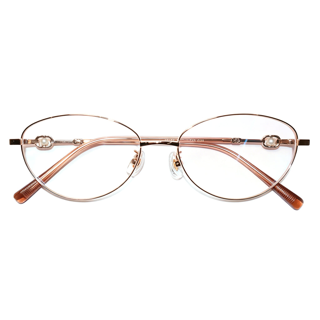 Women Oval Pearl Decor Silver Thin Metal Eyeglasses, Free Shipping on Orders Over $79