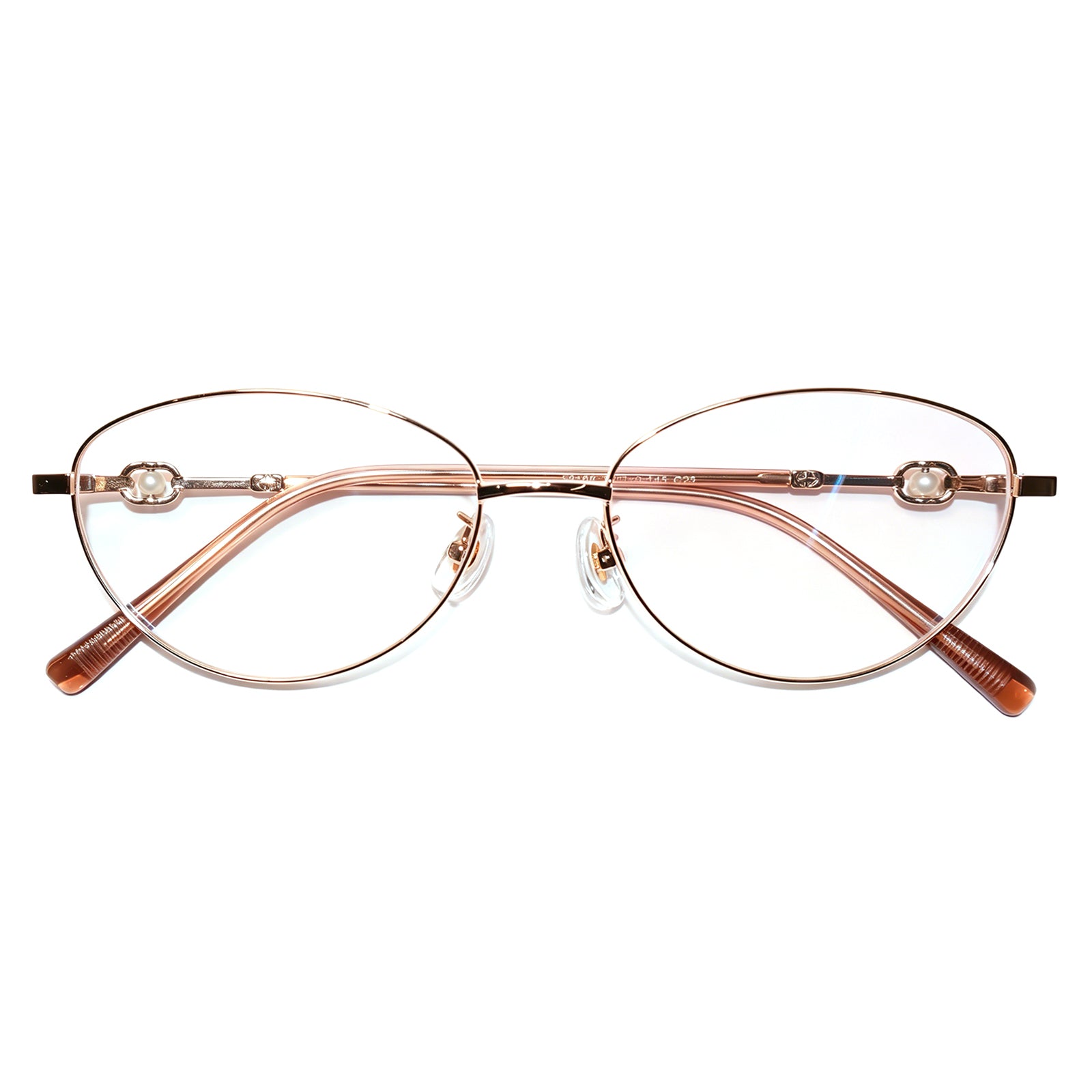 Women Oval Pearl Decor Silver Thin Metal Eyeglasses, Free Shipping on Orders Over $79