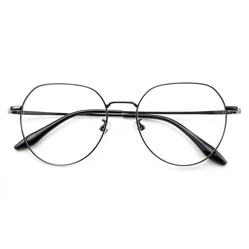 Men Women Full Rim Round Metal Eyeglasses, Free Shipping on Orders Over $69