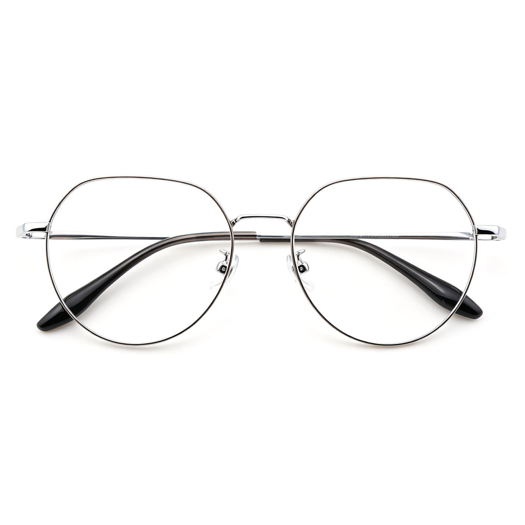 Men Women Full Rim Round Metal Eyeglasses, Free Shipping on Orders Over $69