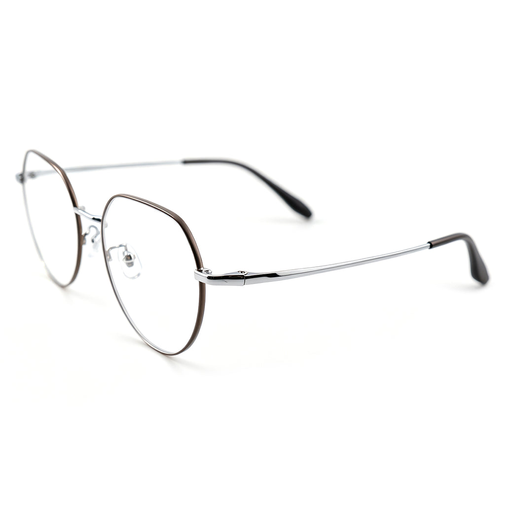 Men Women Full Rim Round Metal Eyeglasses, Free Shipping on Orders Over $69
