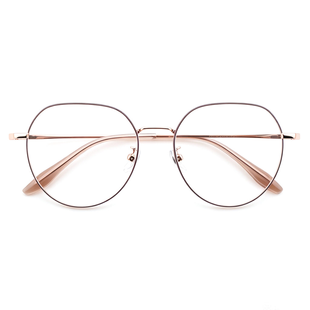 Men Women Full Rim Round Metal Eyeglasses, Free Shipping on Orders Over $69