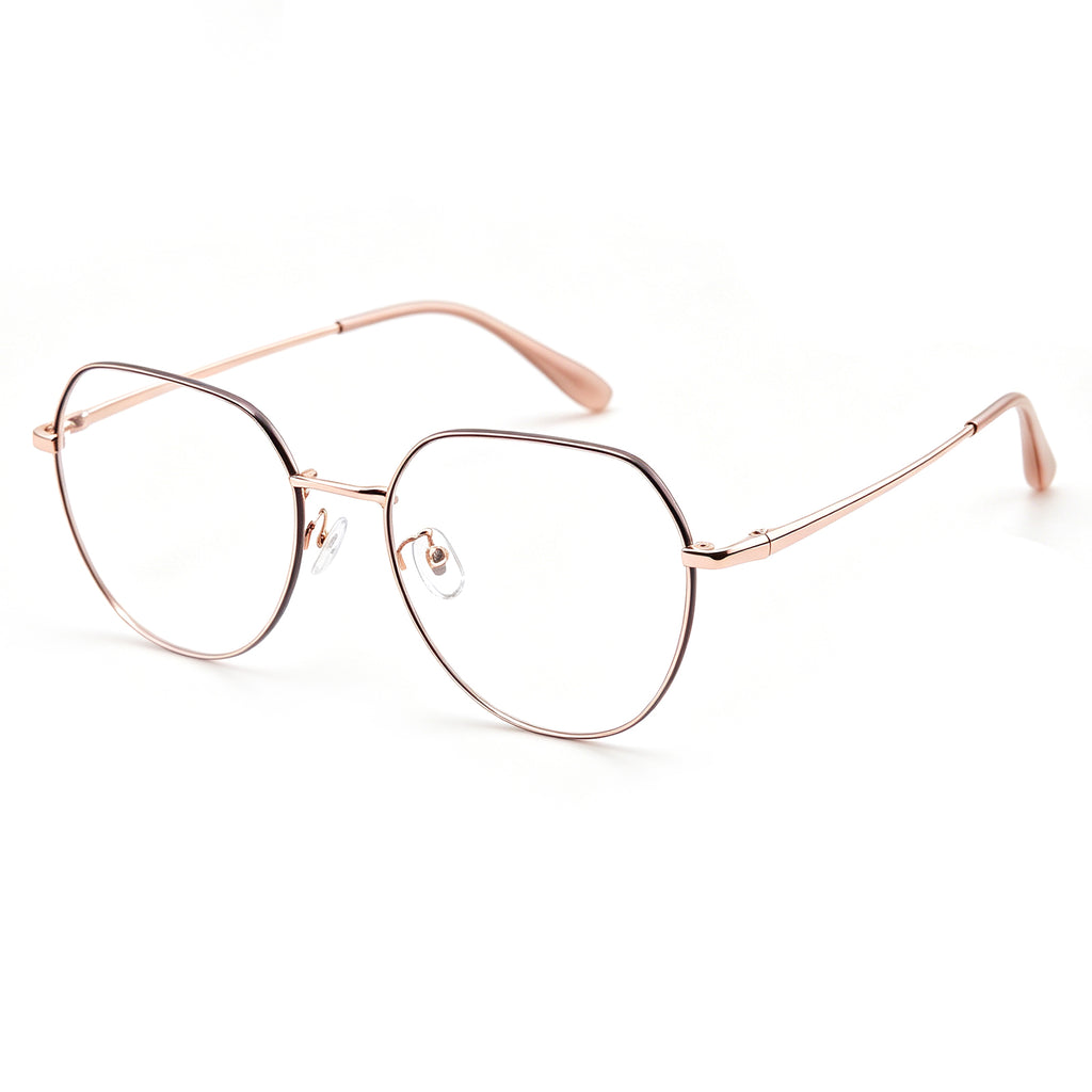 Men Women Full Rim Round Metal Eyeglasses, Free Shipping on Orders Over $69