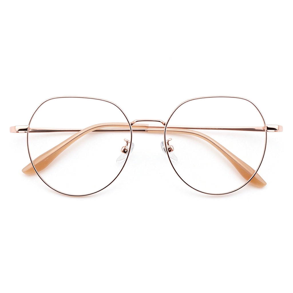 Men Women Full Rim Round Metal Eyeglasses, Free Shipping on Orders Over $69