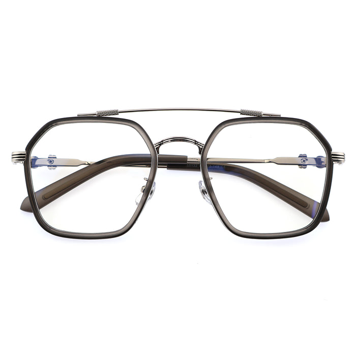 Unisex Polygonal Plate Metal Splicing Material Eyeglasses, Free Shipping on Orders Over $69