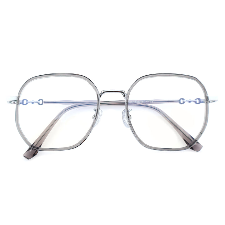 Unisex Polygonal Plate Metal Splicing Material Eyeglasses, Free Shipping on Orders Over $69