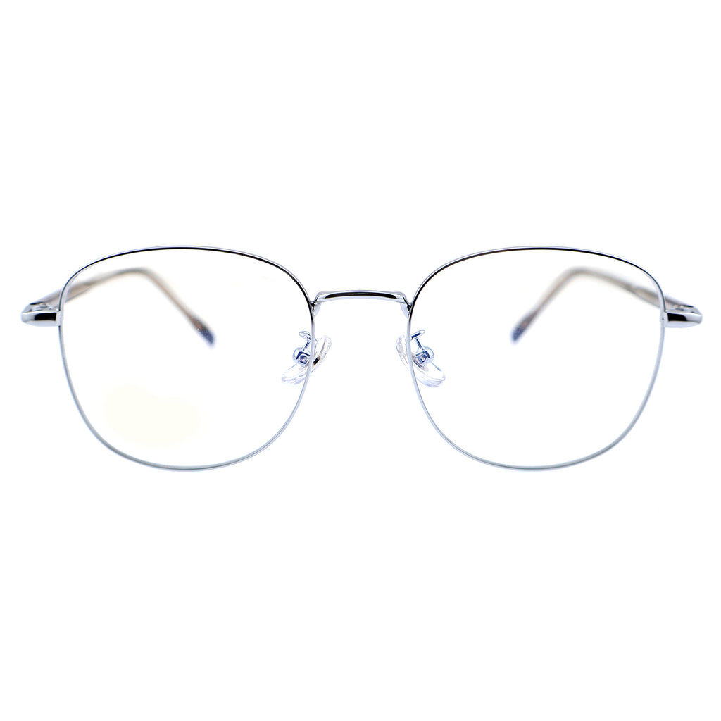 Thin Gold Metal Round Eyeglasses with Two-Tone Tortoise Blue Temples