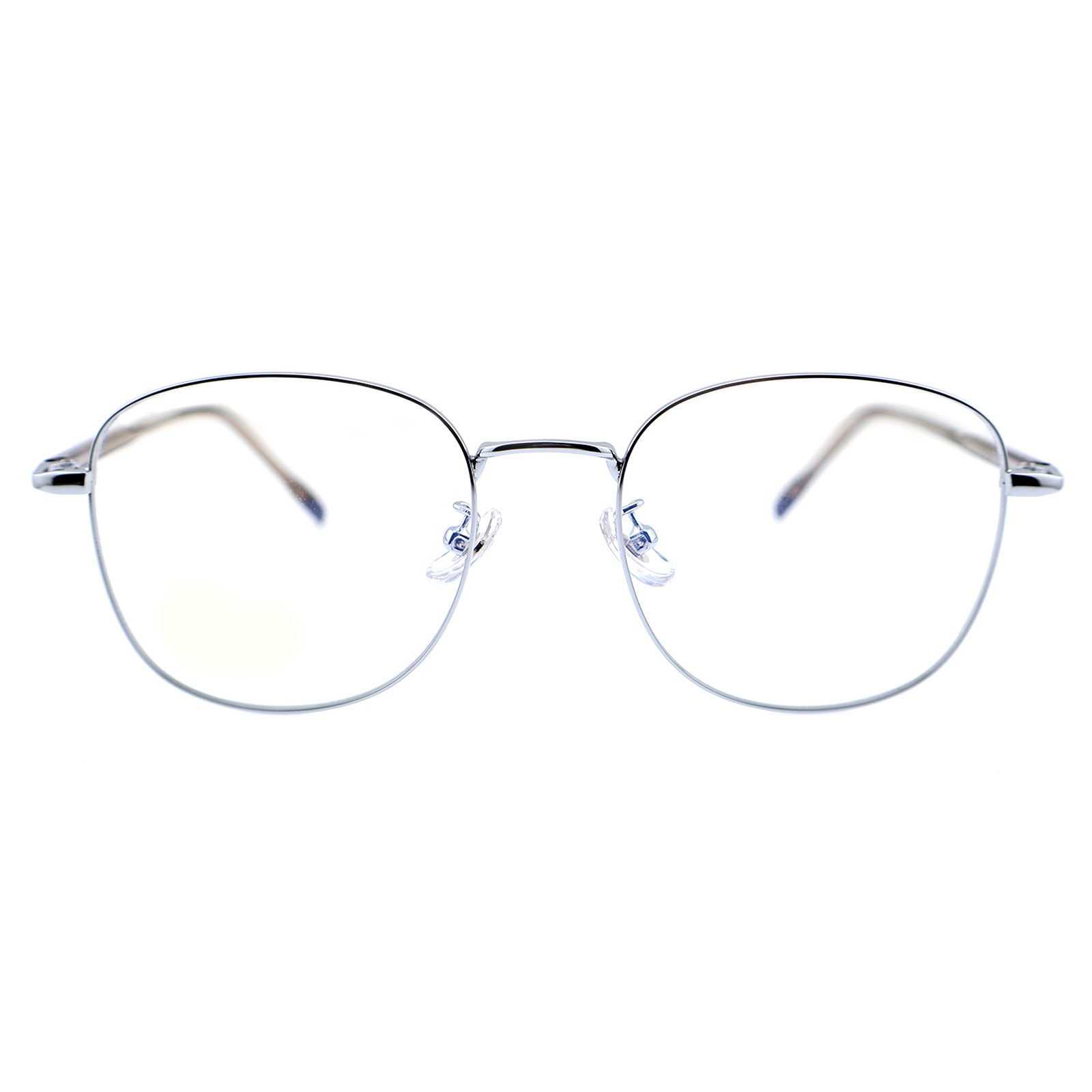 Thin Gold Metal Round Eyeglasses with Two-Tone Tortoise Blue Temples