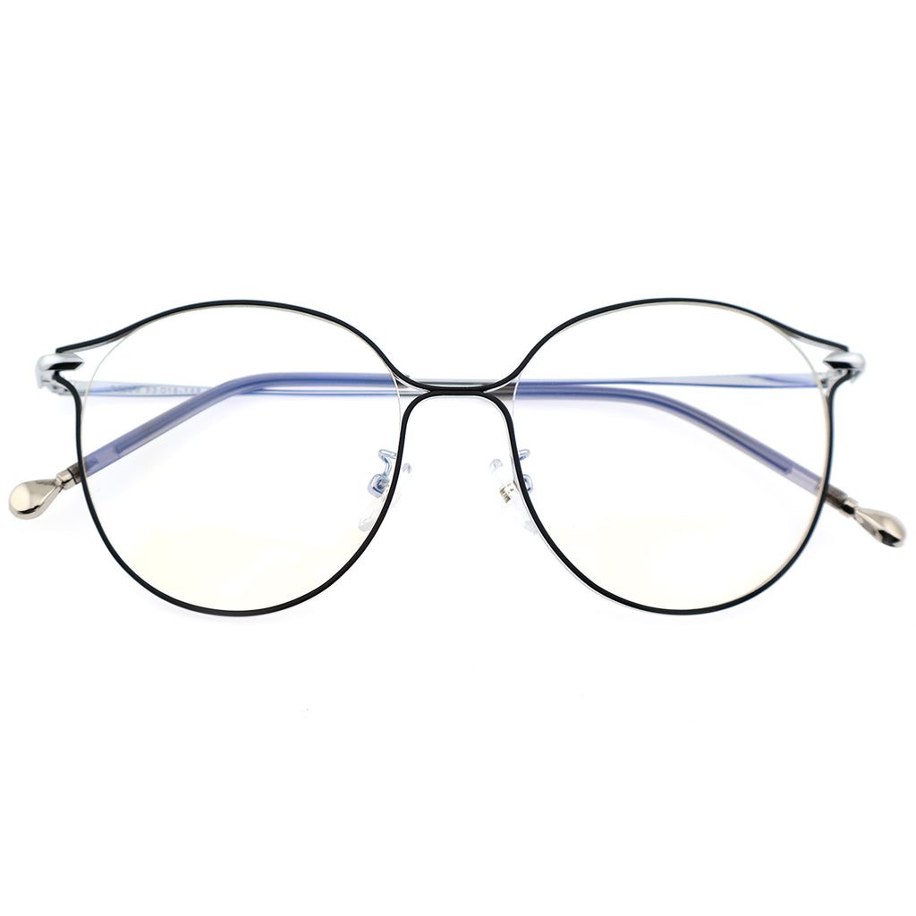 Women Round Metal Material Eyeglasses, Free Shipping on Orders Over $79