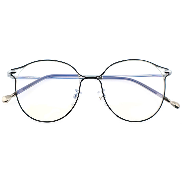 Women Round Metal Material Eyeglasses, Free Shipping on Orders Over $69