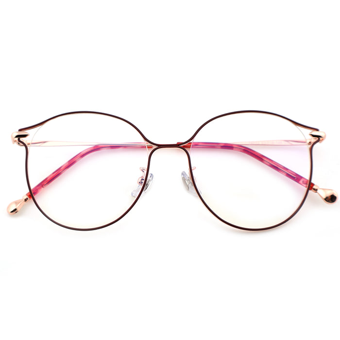 Women Round Metal Material Eyeglasses, Free Shipping on Orders Over $79