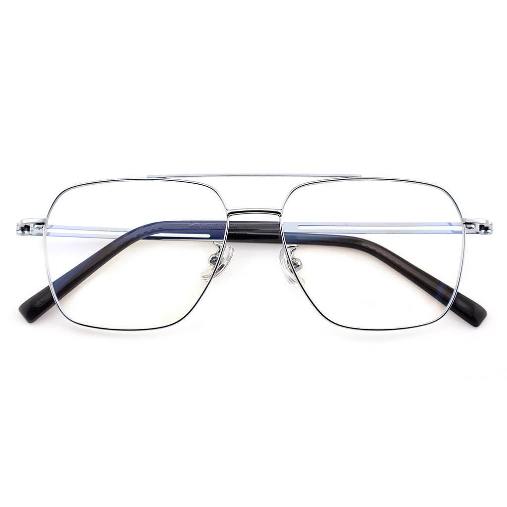 Unisex Square Double Bridge Metal Material Eyeglasses, Free Shipping on Orders Over $79