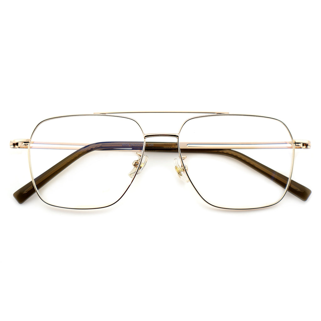 Unisex Square Double Bridge Metal Material Eyeglasses, Free Shipping on Orders Over $79