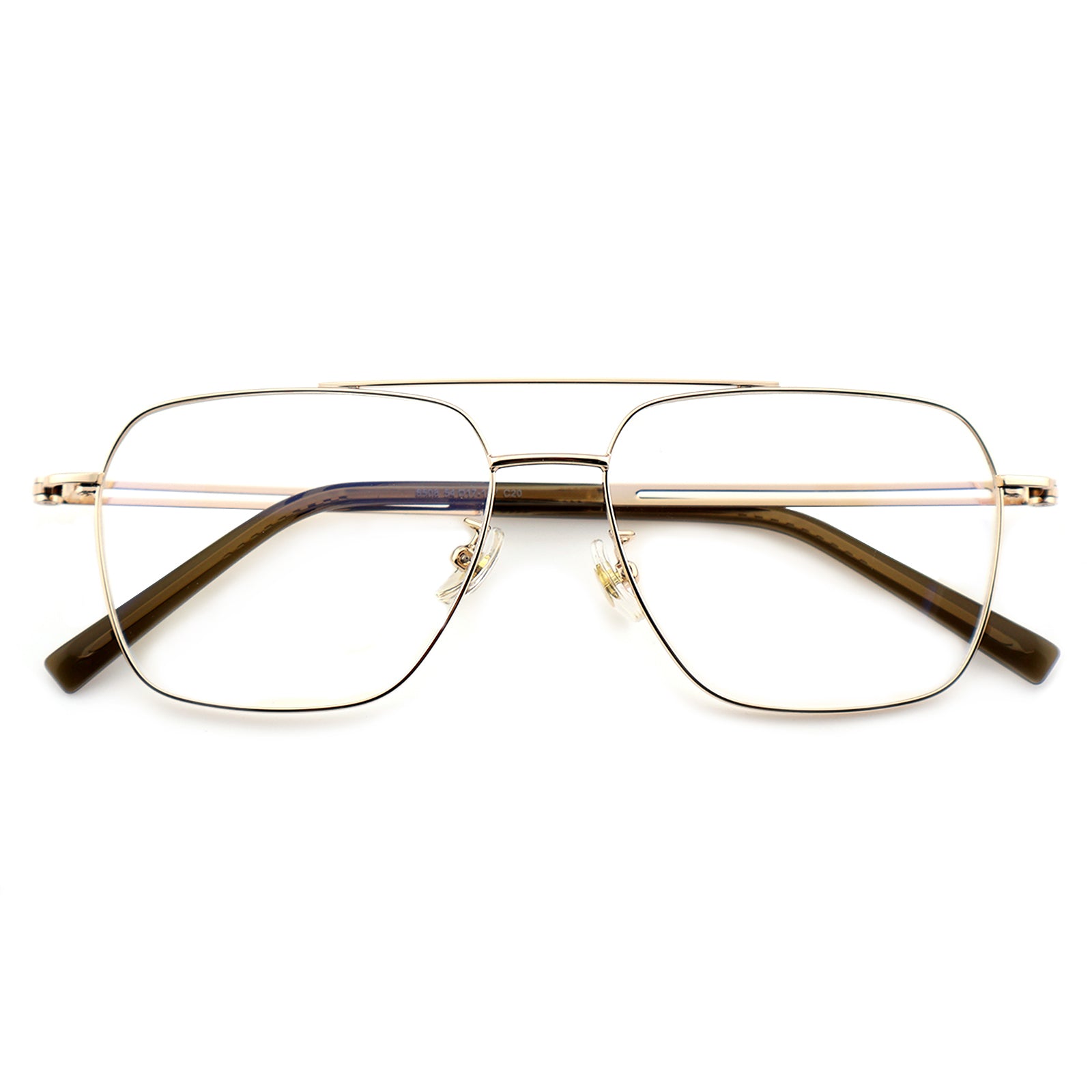 Unisex Square Double Bridge Metal Material Eyeglasses, Free Shipping on Orders Over $79
