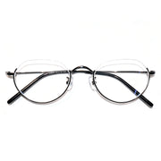 Women & Men Round Half-Rim Black Thin Metal Eyeglasses, Free Shipping on Orders Over $79