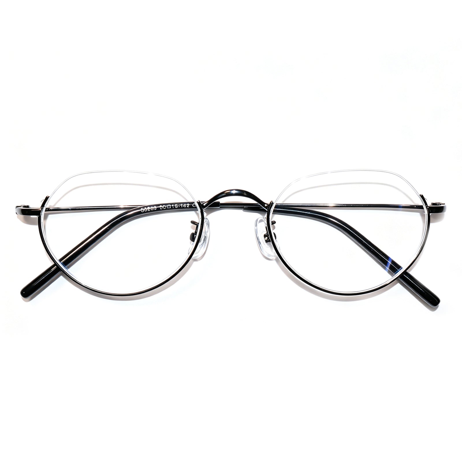 Women & Men Round Half-Rim Black Thin Metal Eyeglasses, Free Shipping on Orders Over $79