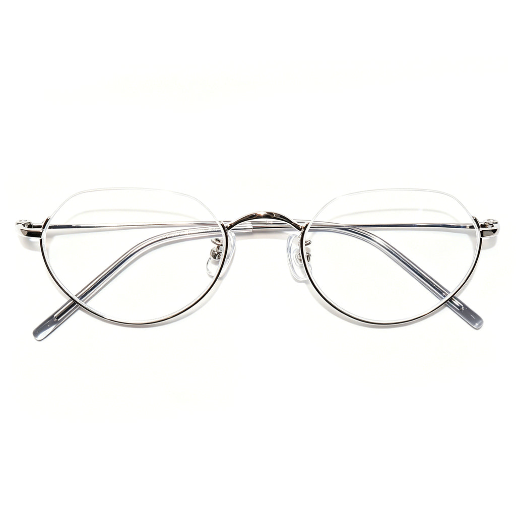 Women & Men Round Half-Rim Black Thin Metal Eyeglasses, Free Shipping on Orders Over $79