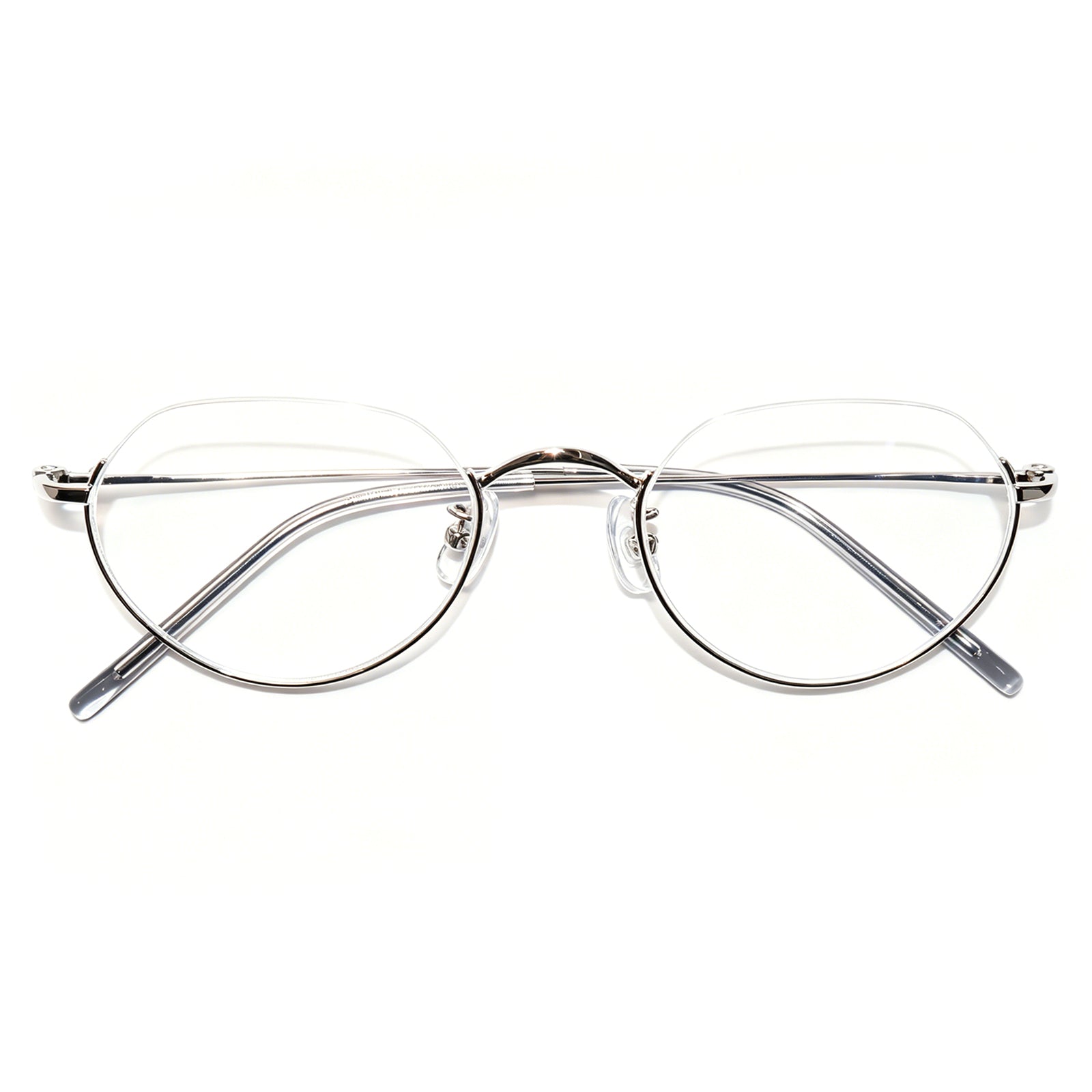Women & Men Round Half-Rim Black Thin Metal Eyeglasses, Free Shipping on Orders Over $79